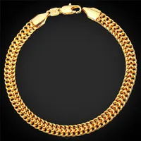 Men's 18K Stamp Gold Chain for Men Jewelry Fancy Bracelet Design Gold Plated New Fashion Chain Bracelet256r