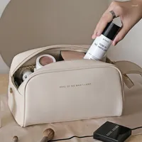 Cosmetic Bags Large Capacity Makeup Bag Pu Leather Portable Toiletry Luxury Designer Waterproof Storage Case Women Travel