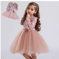 Girl Dresses 3-8Y Flower Girls Christmas Dress Elegant Children Kids For Birthday Party Clothes Casual Wear