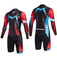 Racing Sets 2023 Men's Triathlon Suit Mountain Bike Clothing Bicycle Jumpsuit Sportswear One-Piece Swimsuit Run Sport Outfit For Man