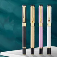 New Luxury High Quality 6006 Frosted Golden Dragon Business Office Fountain Pen Student School Stationery Supplies Ink Pens