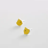 Hoop Earrings Cute Mini Yellow Chick Enamel Stud Personality Animal Fashion For Women Jewellry Accessories Pendientes Gifts