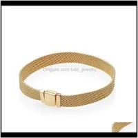 Charm Jewelrygold Reflexions Mens Bracelet Original Box Set For Pandora 925 Sier Women Gift Bracelets Dff0683 Drop Delivery 2021 E325b