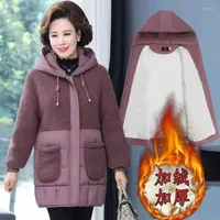 Women's Trench Coats Middle-Aged Elderly Thick Down Padded Jacket Women 2023 Fertilizer Winter Female Coat Mid-Length Thickened Mother