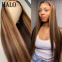 Nxy Lace Wigs #4 27 Highlight Straight Hair Pre Plucked Remy 13x4 Front Human Ombre Frontal Wig for Black Women 230106