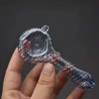 Glass Oil Burner Pipe Smoking Hand Pipes Beautiful Water Bong Tobacco Accessories Dab Rig Art Oil Burner Spoon DHL Free