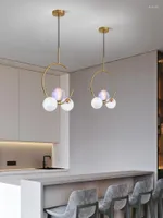 Pendant Lamps Luxury Restaurant PLA Golden Chandelier Nordic Creative Personality Bar Counter Bedroom Bedside
