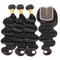 NXY LACE WIGS Bundles Human Hair with Closure Brasilian Body Wave 3 4 Remy 230106