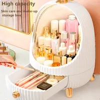 Storage Boxes LED Cosmetic Box Makeup Brush Bucket Lipstick Acrylic Skin Care Products Dressing Table Shelf Drawer Display Cabinet