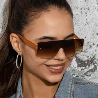 Sunglasses Retro Woman Rimless Sun Glasses For Women European Fashion Trendy Street S Uv400 Outdoor Shade Travel Dames Bril