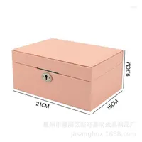 Jewelry Pouches Plain PU Box High Quality Strong Double Layers Organizer Case Necklace RIngs Braclet Lipstick Makeup Storage