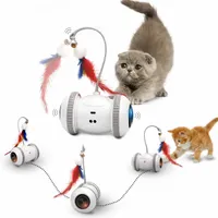 Cat Behavior Training Automatic Sensor Toys Interactive Smart Robotic Electronic Feather Teaser SelfPlaying USB Rechargeable Kitten for Pets 230114