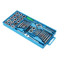 Hand Tools 40pcs Alloy Metal Tap Die Set M3-M12 Screw Thread Metric Taps Wrench Dies DIY Kit Threading