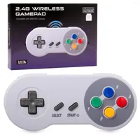 Game Controllers 2 Pack SNES 2.4 G Wireless Retro Gamepad Joystick Classic Controller Compatible With SNES SFC Console Multicolor