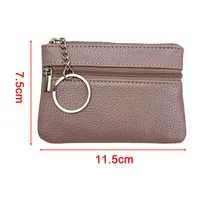 Storage Bags Leather Coin Purses Women's Small Change Money Pocket Wallets Key Holder Case Mini Functional Pouch Zipper Card WalletStora