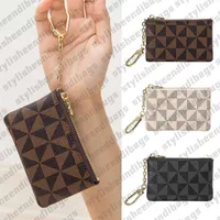 stylisheendibags Wallets Coin Key Storage Bag with Chain Women Mini Coin Purse Luxury Designer Plaid Leather Small Zipper Wallet Ladies Keychain Trendy 0125 23