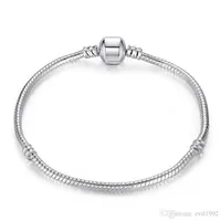 1pcs Drop Silver Plated Bracelets Women Snake Chain Charm Beads for pandora Beads Bangle Bracelet Children Gift B001325Z