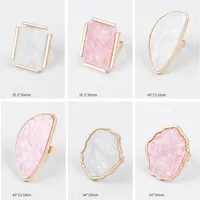 Cluster Rings Fashion Woman Acetate Plate The Adjustable Ring Oval Acrylic Resin Geometry Trendy Geometric Wedding Bands RingsCluster