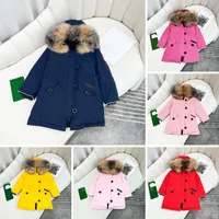 2022 Winter New designer kids coat Down Jacket For Boys Real Raccoon Fur Thick Warm Baby Outerwear Coats 2-12 boys girls jackets Years Kid Fashion Teenage Parka 100-170