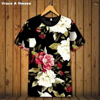 Men's T Shirts Beautiful Bright Flowers Pattern 3D Printing Fashion Short Sleeve T-shirt Summer 2023 Smooth Elasticity Quality Shirt Men