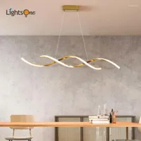 Pendant Lamps Nordic Minimalist Art Lamp Creative Light Luxury Restaurant Bar Designer Front Desk Long Shape Helix