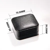 Jewelry Pouches Fashion Black PU Leather Cufflinks Box Gift Storage Cases Cuff Link Display Boxes