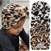 Newborn Knotted Babys Warm Boneless Knotted Cap Leopard Print Ball Halogen Door Toddler Babys Hat