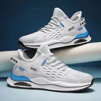 2023 Running Shoes Grey Blue Breathable Fashion Mesh outdoor comfortable flat Sport Man Sneakers Mens Trainers runner