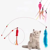 Cat Toys Funny Teaser Stick Interactive Feather Toy With Bell For Kitten Playing Fish Wand Pet Supplies