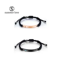 Link Chain Valentines Day Couple Stainless Steel Bracelet Adjustable Rope Love For Women Men Fashion Lettering Promise Jewelryz Dro Dhbin