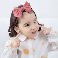 Hair Accessories 1pcs Sell Baby Nylon Headband Soft Bowknot Turban Ribbed For Children Girls Elastic Headwraps Flower