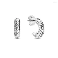 Hoop Earrings 2023 Autumen Pave Snake Chain Pattern For Women 925 Sterling Silver Earring Brincos Fine Jewelry
