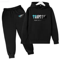 Marke Trapstar Printed Tracksuit Jungen und Mädchen 2pcs Hoodie Sweatshirt Hosen Jogging Anzug 4 11 Jahre Kinderkleidung Kleidung