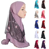 Ethnic Clothing One Piece Amira Muslim Women Hijab Mesh Scarf Turban Wrap Islamic Arab Full Cover Cap Headscarf Prayer Shawl 73 60cm