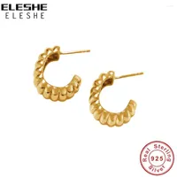 Hoop Earrings ELESHE 2023 18K Gold Plated 925 Sterling Silver Vintage Charlotte Bold For Women Trendy Jewelry