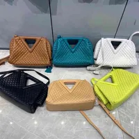 Calfskin Shoulder Handbag Wallet Crossbody Bag Woven Mini Womens Shopping Bag Purse Luxury Design point losangeTriangle Clutch E4I275o