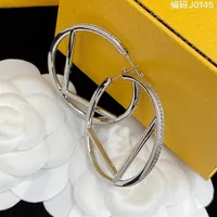 2022 Women Hoops Earrings Diamond Hoops Fashion Womens Circle Gold Silver Earring Jewelry Luxurys Designer F Earrings Letter Studs238e