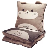 Blankets Foldable Cushion Blanket Nap Sleeping 2 In 1 Stuffed Animal Pillow Air Conditioning Quilt Plush Car Office Travel