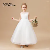 Girl Dresses Ball Gown White Flower Girls For Wedding Dress Party Christmas Children Princess Costume Kids 12-14T