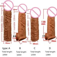 Masseur de jouets sexuels liquide en silicone p￩nis de la manche extension retard ejaculation biens intimes jouets sexuels pour hommes