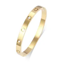Fashion Titanium Steel Bangle Bracelet Women Men Love Bracelets Distance Jewelry Gift 16-19 with velvet bag2827
