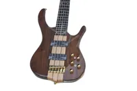 Lvybest 5 Strings Electric Bass Guitar With Special veneer Neck Through body Gold Hardware Provide Customized Services