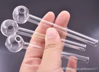 Hot on sale 4inch Clear Pyrex Glass Oil burner pipe transparent Glass Tube Oil Burning Pipe glass pipes water pipes for rig bong