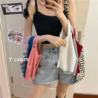 Women's Tanks Herstory Knitted Cami Top Underwear Simple Rib Spaghetti Summer Skinny Casual Strappy Sexy Sleeveless Solid