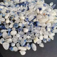 Decorative Figurines Objects & 7-9mm Natural Blue Rutilated Gravel Chip Energy Quartz Crystal Stone For Fish Tank Bonsai Decora
