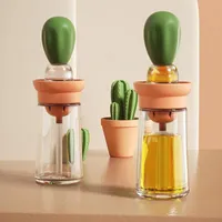 Herramientas accesorios botella de aceite de vidrio portátil con pincel de silicona barbacoa pastelería hornear barbacoa herramienta gadgets