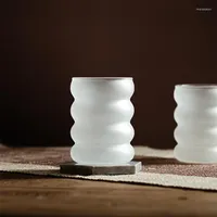 Vinglas underbara hem kreativa transparent frostat glas vatten kopp juice design konst handblåst tasses en verre
