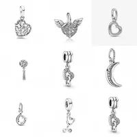2021 new 925 Sterling Silver Good Luck Horseshoe angel wing moon family tree Dangle Beads Fit Original Pandora Charm Bracelet 1263336Y