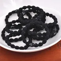 100pcs lot Women Black Rubber Band Elastic Hair Band For DIY and Daily Wear Quality Thick Hair Tie Hair Accessories Pure Black Who299C