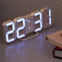 Wall Clocks LED Digital Alarm Big Digit 3D Clock Electronic Table Watch Shelf Nixie Horloge Mural On The Home